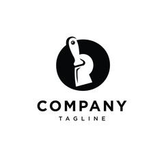 Letter O Putty Knife Icon Logo Vector