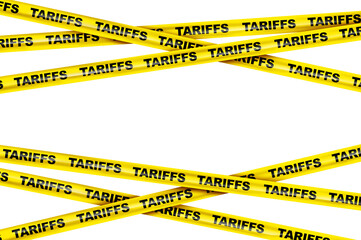 Business tariffs symbol and government taxation or punative tariff trade policy or duties imposed on imports and exports as Protectionism icon isolated on white.