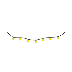 Christmas lights garland. Vector illustration 