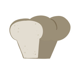 食パンのシンプルな手描きカラーイラスト
