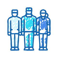 surgeon team icon doodle illustration