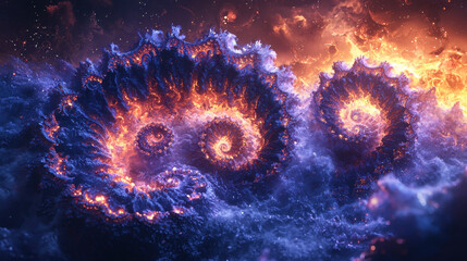 Fototapeta premium A stunning 4K 3D background showcases realistic art with spiraling designs from a side angle, creating a captivating visual experience with depth and intricate detail.