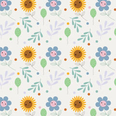 seamless pattern with flowers