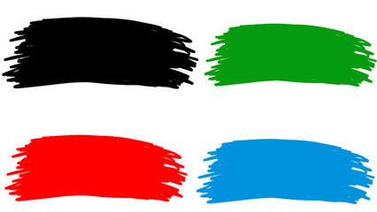 Set of Black Brush Strokes for Graphic Design