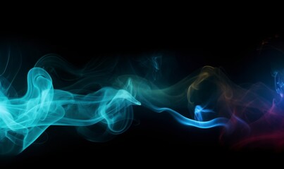 Obraz premium Colorful Flowing Smoke on Black Background Creating Ethereal Effect