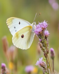 Delicate butterfly on a vibrant flower