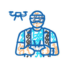 drone pilot drone icon doodle illustration