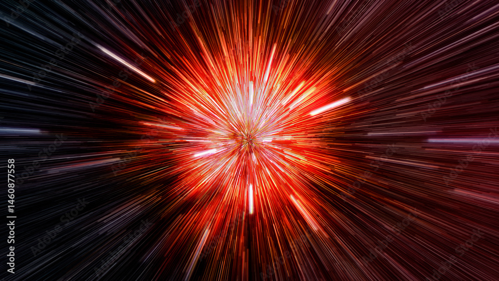 Poster abstract flight in space hyper jump illustration