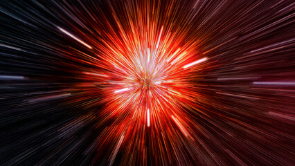 Abstract flight in space hyper jump illustration 