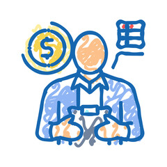 financial advisor icon doodle illustration