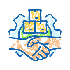 vendor relations logistic manager icon doodle illustration