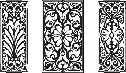 Ornamental Floral Laser Cut Designs – Vector Frame & Panel Set

