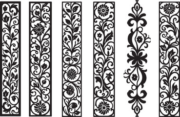 Ornamental Floral Laser Cut Designs &ndash; Vector Frame & Panel Set

