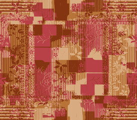 Digital Baroque Border Motif Design Illustration Artwork for textile print For Digital painting. Design for cover, fabric, textile, wrapping paper