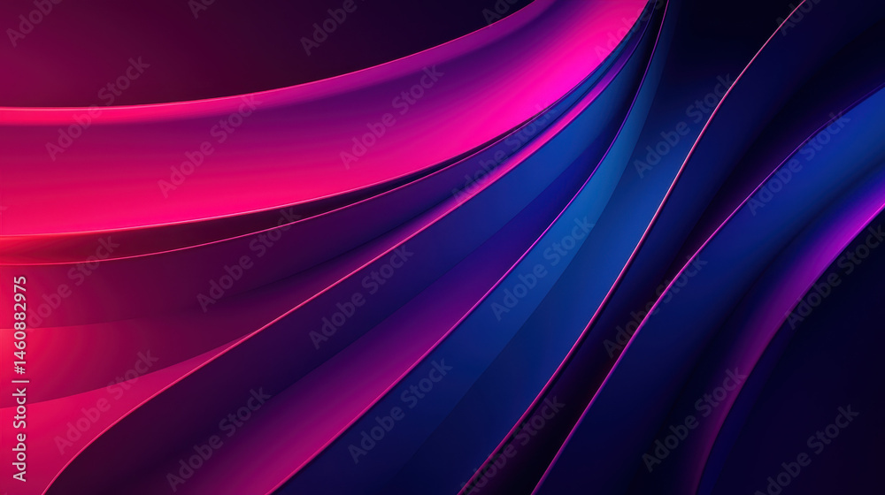 Poster the vibrant 3d background features realistic curves in 4k, offe a dynamic side angle view with rich 