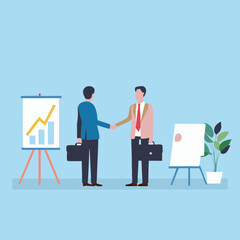 Obraz premium business man and woman holding blank board