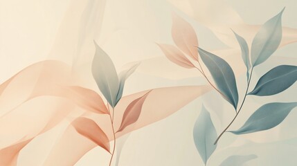 Delicate tea leaves with flowing fabrics