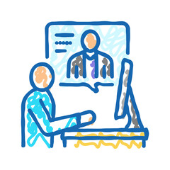 personalized learning online learning platform icon doodle illustration