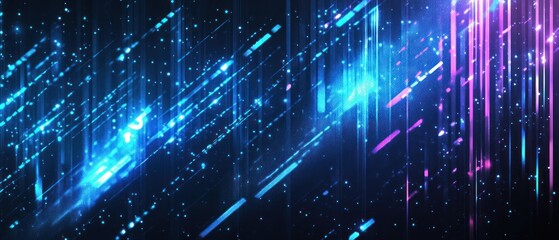 Fototapeta premium Abstract glowing lines and particles