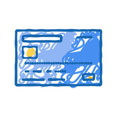 credit card front bank payment icon doodle illustration