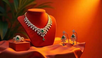 necklace and earrings with jewelry