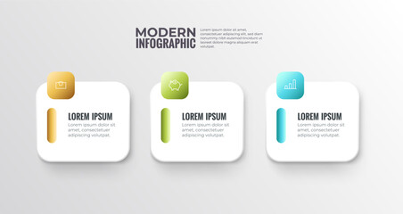 3D floating Infographic design with icons
