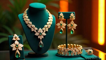 necklace and earrings with jewelry