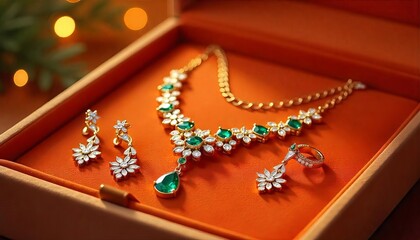 necklace and earrings with jewelry