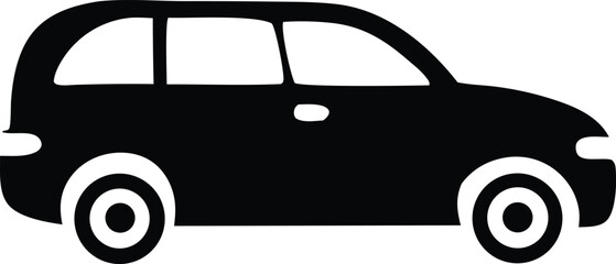 Vector illustration of a black vintage automobile icon