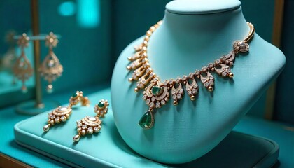 necklace and earrings with jewelry