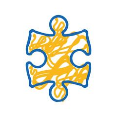 jigsaw puzzle piece icon doodle illustration