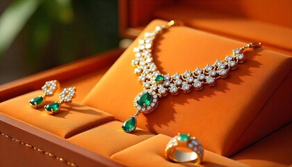 necklace and earrings with jewelry