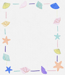 Cute Seashell and Starfish Summer Frame Design