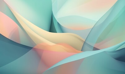 Soft Fluid Shapes with Gentle Pastel Tones in Abstract Design