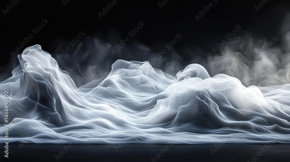 Poster realistic 4k 3d waveform background features abstract side view of light and shadow interplay, formi