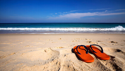 波打ち際とビーチサンダル