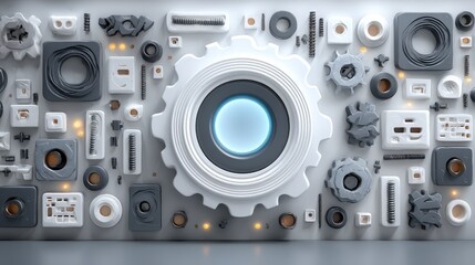 3D Gear   Industrial Parts  Abstract Technology Background
