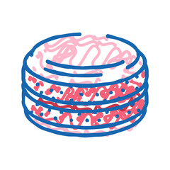 french macarons cooking icon doodle illustration
