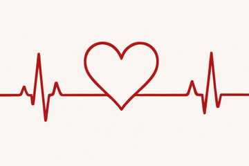 Heart with a pulsing heartbeat symbol.