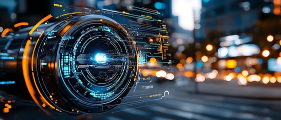 Futuristic HUD technology displayed on a vehicle's interface