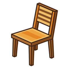 wooden chair vector