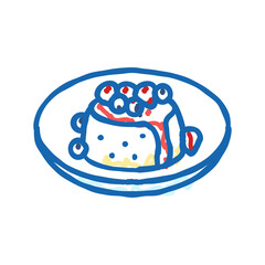 panna cotta italian cuisine icon doodle illustration