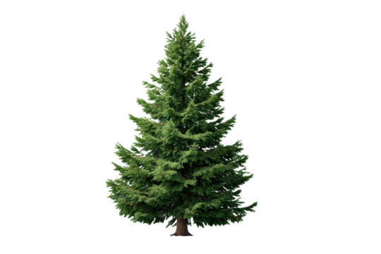 reen pine tree isolated on transparent background