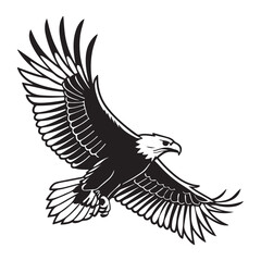 Fototapeta premium Eagle in Flight Silhouette