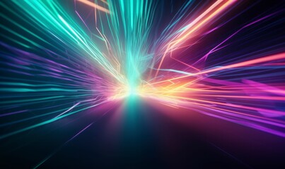 Dynamic Light Trails in Vibrant Color Display for Creative Backgrounds
