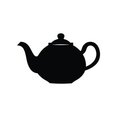 classic teapot silhouette on white background