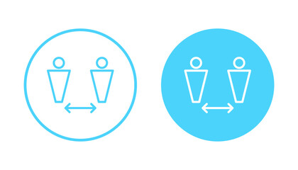 Social distance icon vector. social distancing sign and symbol. self quarantine sign