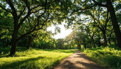 Fototapeta premium Sunlit forest path (1)