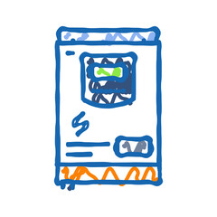 inverter solar panel icon doodle illustration
