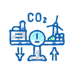 offset carbon icon doodle illustration